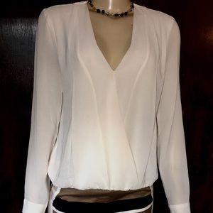 Forever 21 cream long sleeve blouse